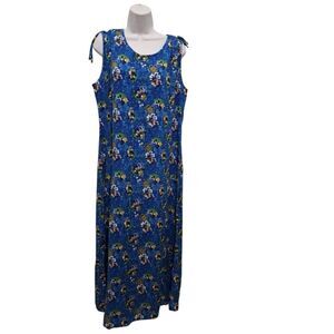 Disney Exclusive Mickey Minnie Blue Maxi Slit Dress Size L